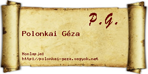 Polonkai Géza névjegykártya