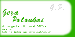 geza polonkai business card